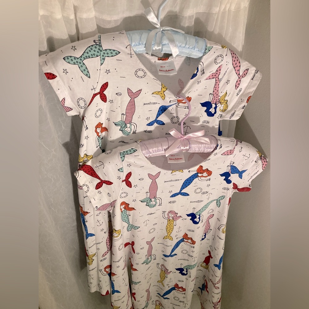 Hanna Andersson Mermaid Dress Size 10! Xmas Gift for Twins, Cousins, or BFs!